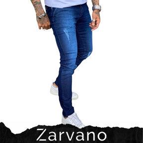 Calça Jeans Masculina Azul Destroyed Skinny com Lycra