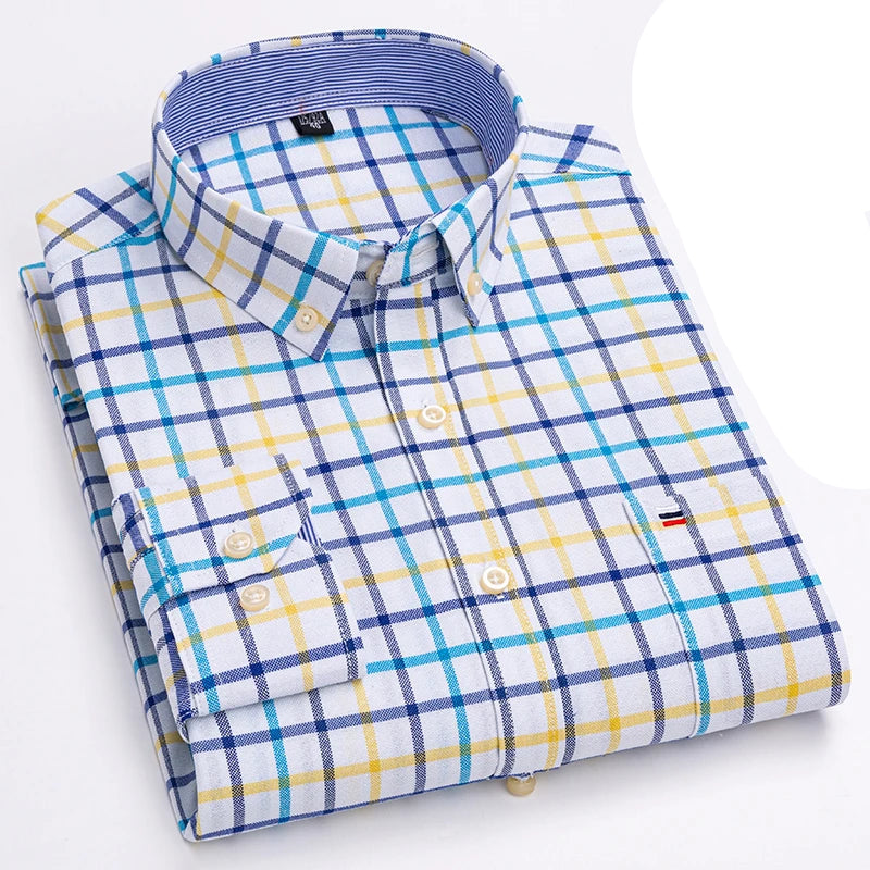 Camisa Masculina Oxford Algodão Manga Comprida Slim Fit Zarvano