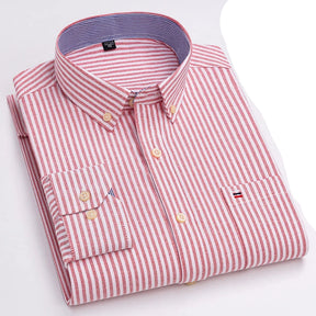 Camisa Masculina Oxford Algodão Manga Comprida Slim Fit Zarvano