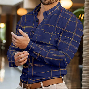 Camisa Masculina Slim Fit Manga Comprida Listrada Zarvano