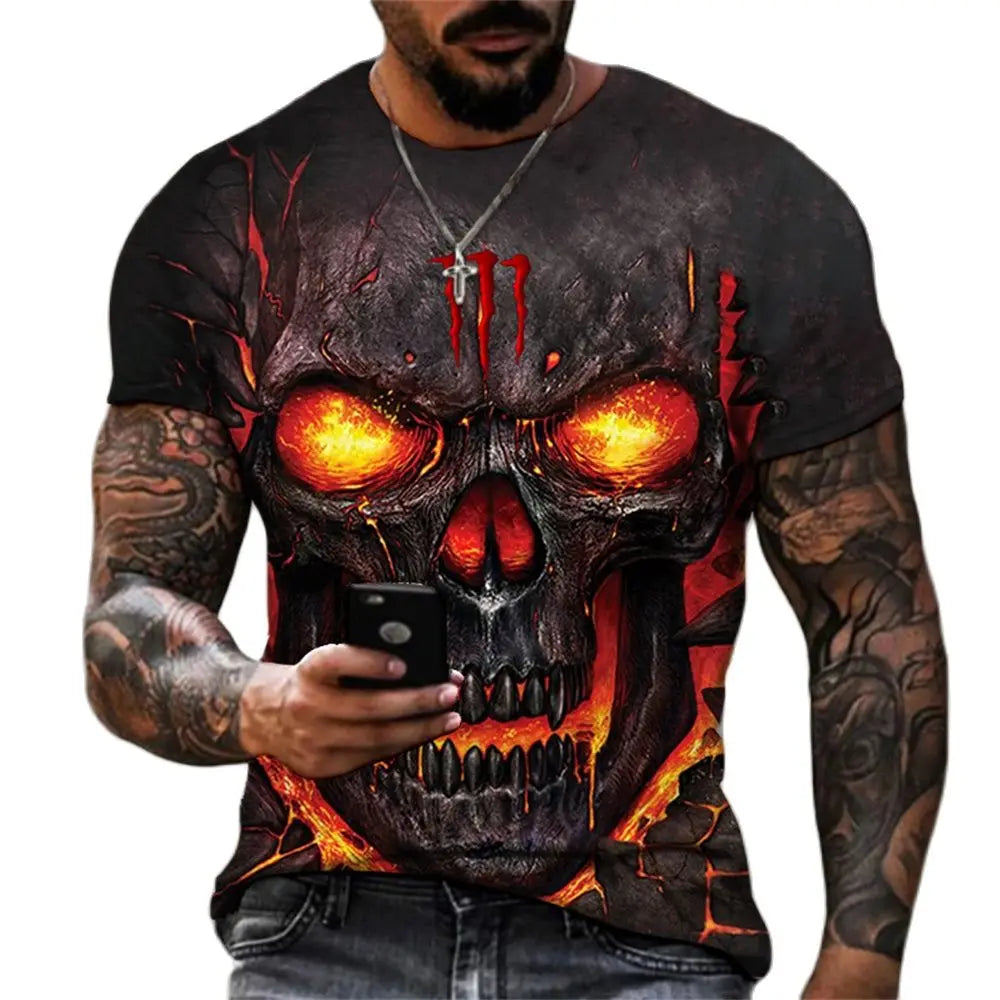 Camiseta Masculina Estampa Skull Zarvano