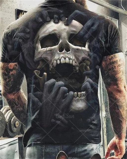 Camiseta Masculina Estampa Skull Zarvano