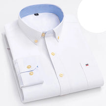 Camisa Masculina Oxford Algodão Manga Comprida Xadrez Zarvano