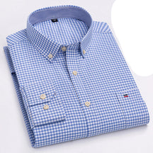 Camisa Masculina Oxford Algodão Manga Comprida Slim Fit Zarvano