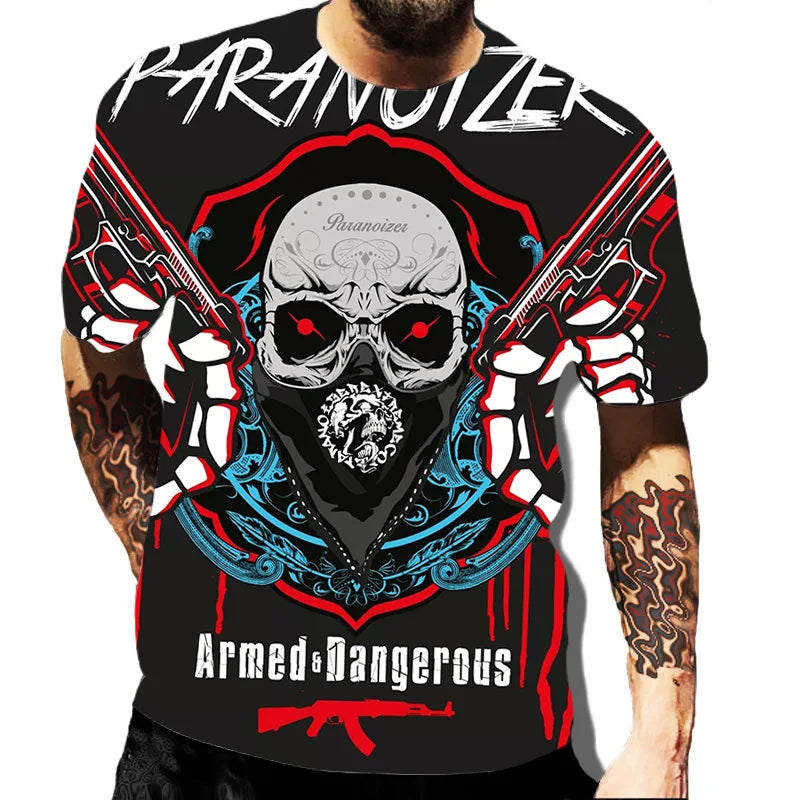 Camiseta Masculina Estampa Skull Zarvano