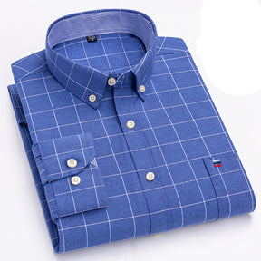 Camisa Masculina Oxford Algodão Manga Comprida Slim Fit Zarvano