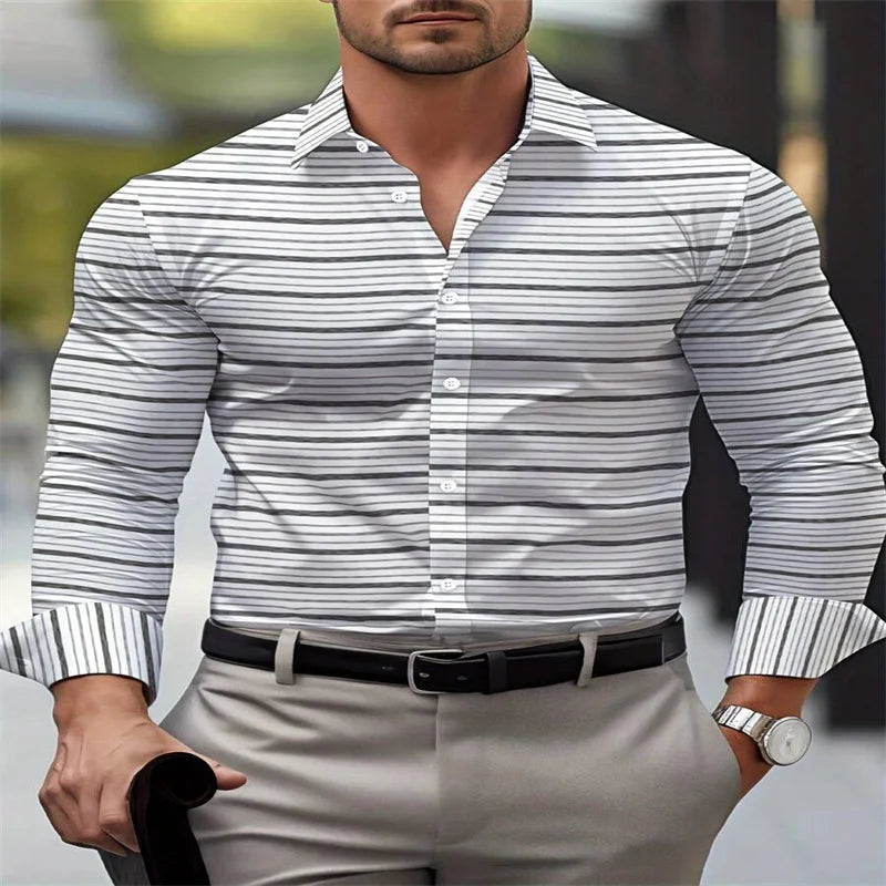 Camisa Masculina Listrada Xadrez Manga Comprida Zarvano