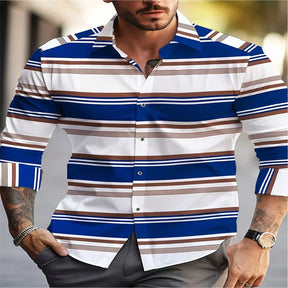 Camisa Masculina Listrada Xadrez Manga Comprida Zarvano