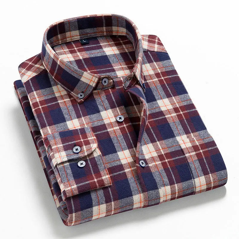 Camisa Masculina Flannel Manga Comprida Xadrez Zarvano