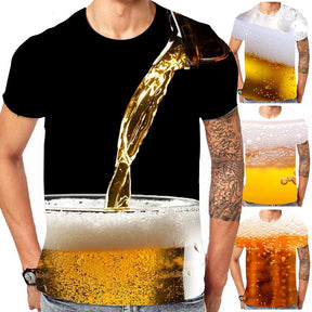 Camiseta Masculina 3D Beer Print Zarvano