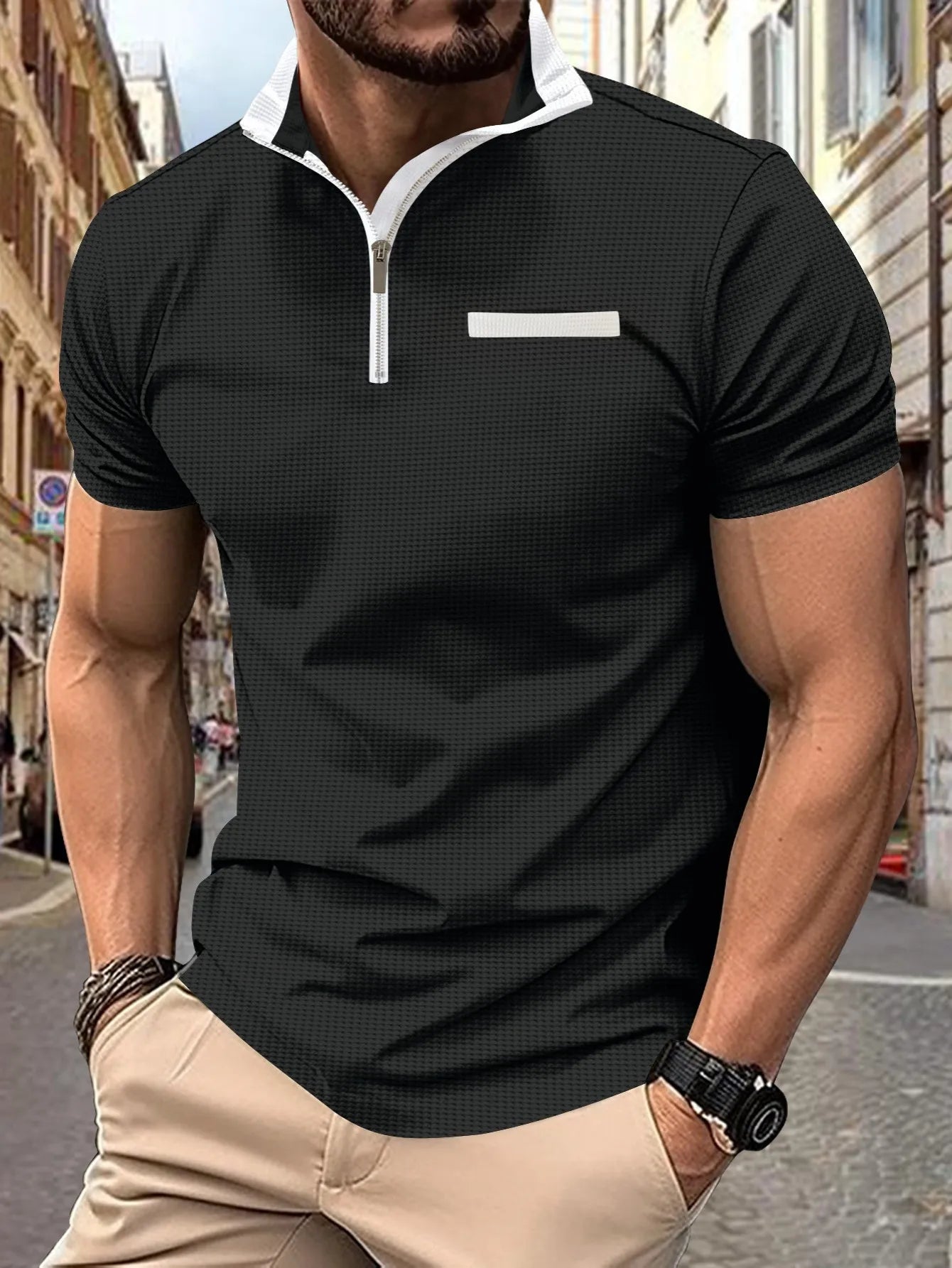 Camisa Masculina Polo Militar Casual Zarvano