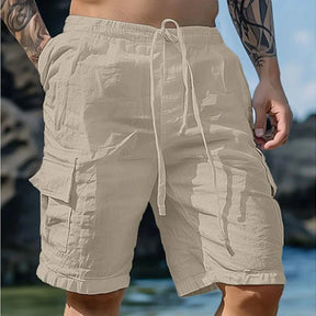 Shorts Masculino em Linho Premium Multiplos Bolsos Jordany