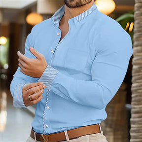 Camisa Masculina Slim Fit Manga Comprida Listrada Zarvano