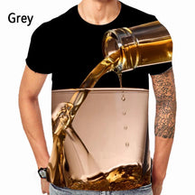 Camiseta Masculina 3D Beer Print Zarvano