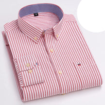 Camisa Masculina Oxford Algodão Manga Comprida Xadrez Zarvano