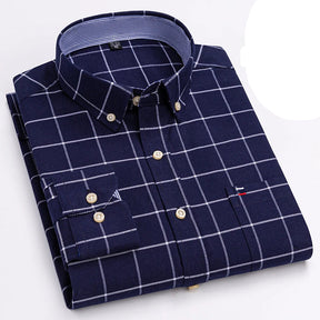 Camisa Masculina Oxford Algodão Manga Comprida Slim Fit Zarvano