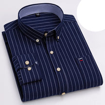 Camisa Masculina Oxford Algodão Manga Comprida Xadrez Zarvano