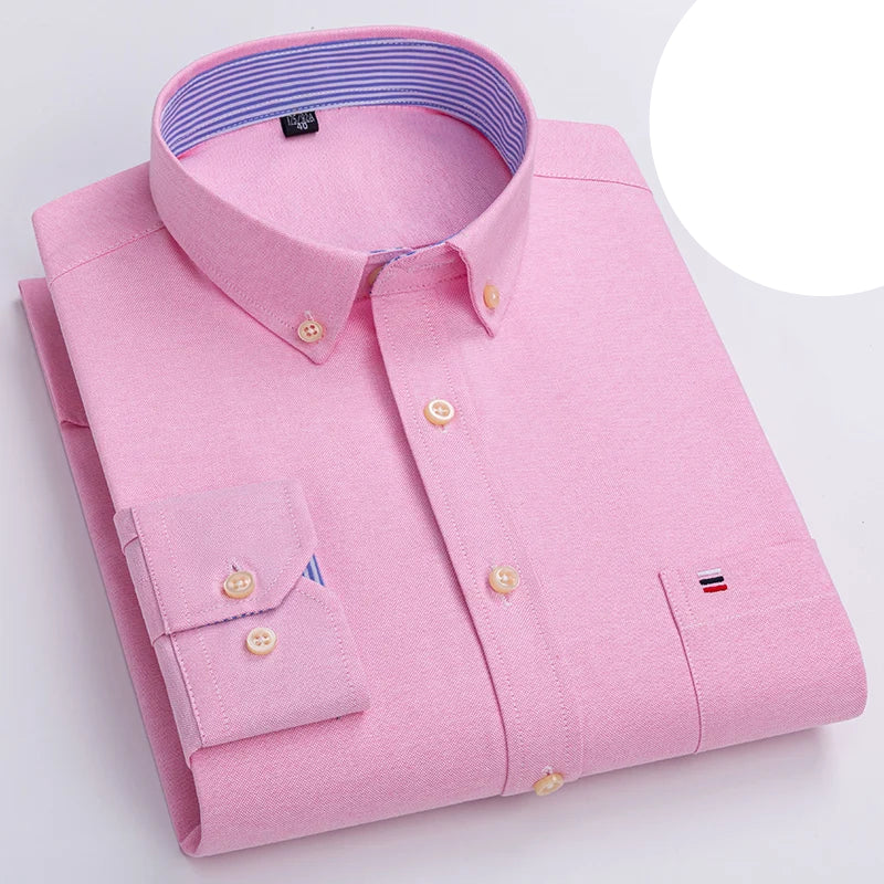 Camisa Masculina Oxford Algodão Manga Comprida Xadrez Zarvano