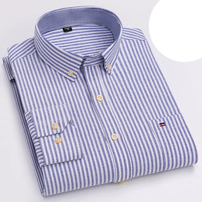 Camisa Masculina Oxford Algodão Manga Comprida Xadrez Zarvano