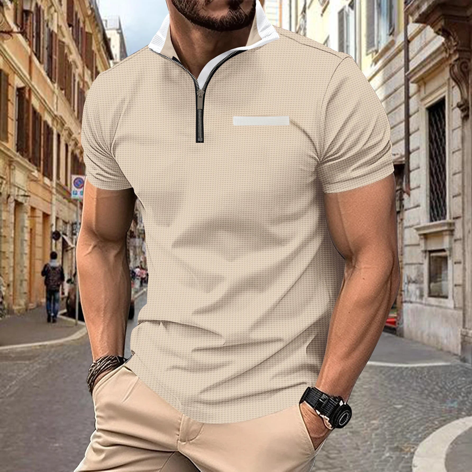 Camisa Masculina Polo Militar Casual Zarvano