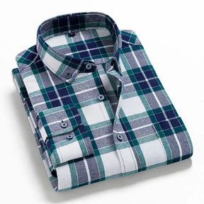 Camisa Masculina Flannel Manga Comprida Xadrez Zarvano