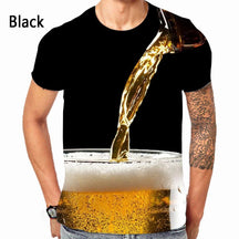 Camiseta Masculina 3D Beer Print Zarvano