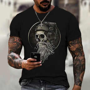 Camiseta Masculina Estampa Skull Zarvano