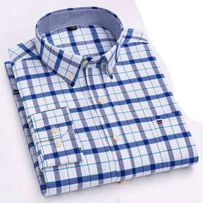 Camisa Masculina Oxford Algodão Manga Comprida Slim Fit Zarvano