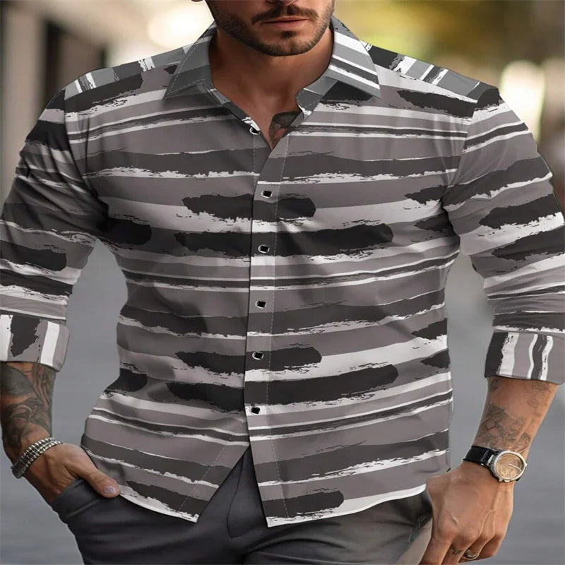 Camisa Masculina Listrada Xadrez Manga Comprida Zarvano