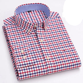 Camisa Masculina Oxford Algodão Manga Comprida Slim Fit Zarvano