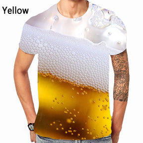 Camiseta Masculina 3D Beer Print Zarvano