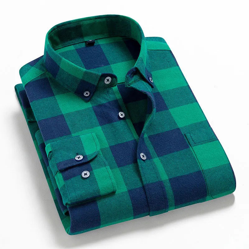 Camisa Masculina Flannel Manga Comprida Xadrez Zarvano