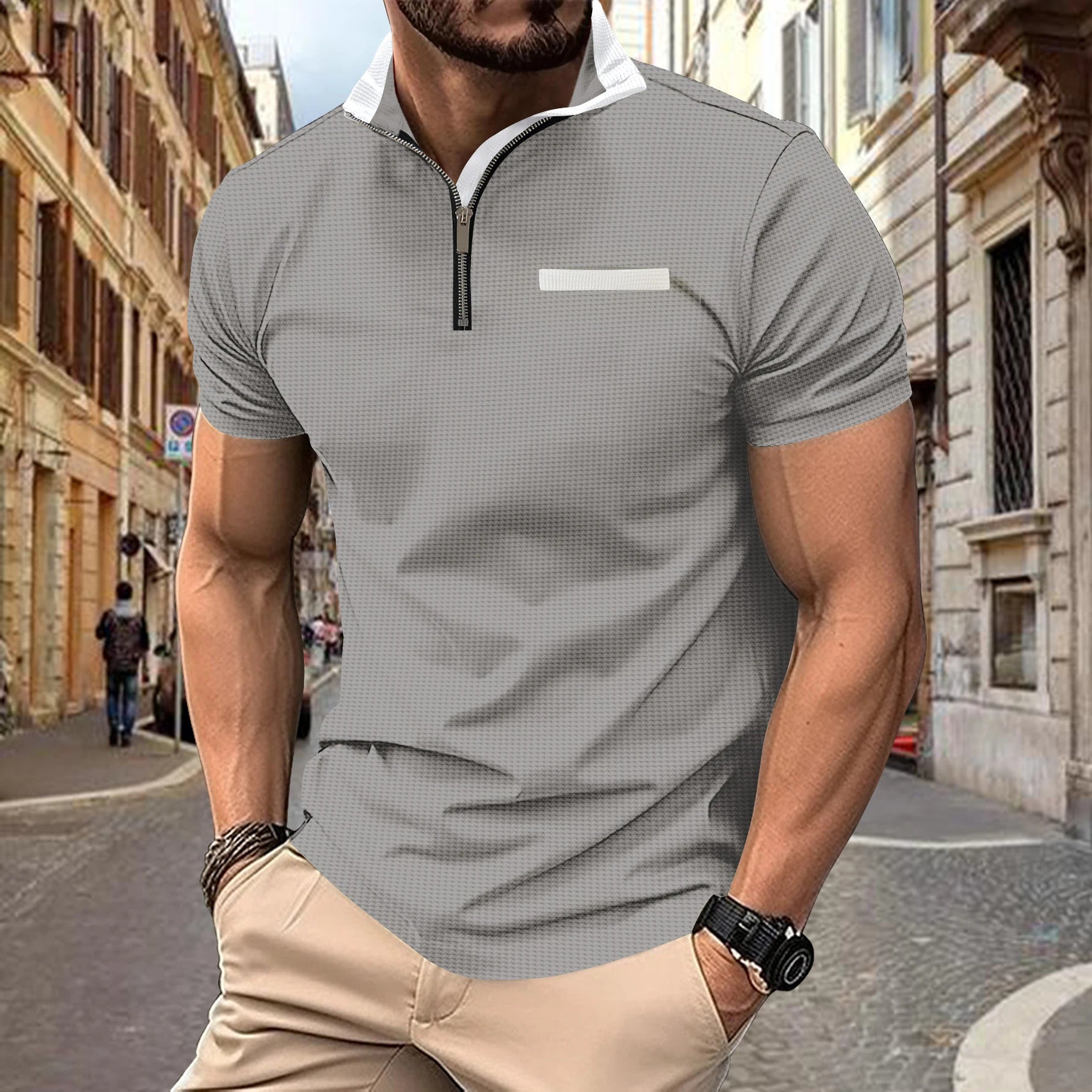 Camisa Masculina Polo Militar Casual Zarvano