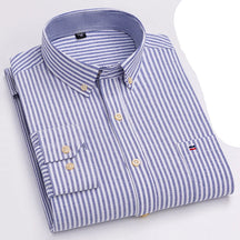 Camisa Masculina Oxford Algodão Manga Comprida Slim Fit Zarvano