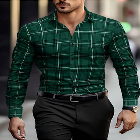 Camisa Masculina Listrada Xadrez Manga Comprida Zarvano