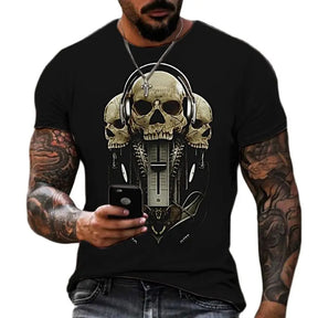 Camiseta Masculina Estampa Skull Zarvano