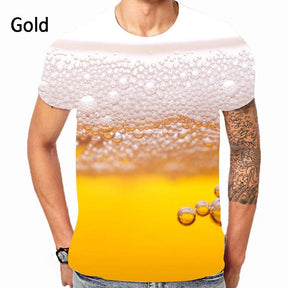 Camiseta Masculina 3D Beer Print Zarvano