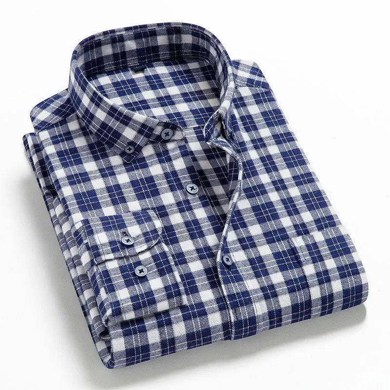 Camisa Masculina Flannel Manga Comprida Xadrez Zarvano